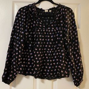 GAP - Blouse - Black with bright florals - XL